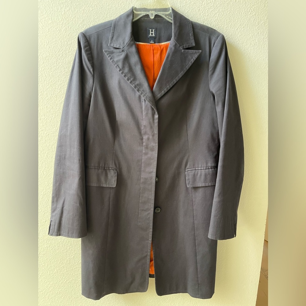 Women’s Hilfiger by Tommy Hilfiger long navy ribbed cotton jacket size 14